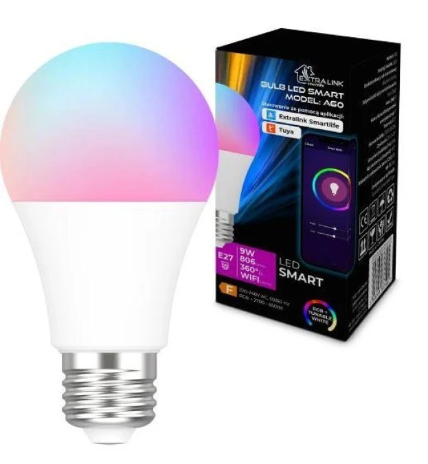 EXTRALINK smartlife żarówka LED E27 A60 2700‑6500K WIFI 220‑240V 700lm LED E27 A60