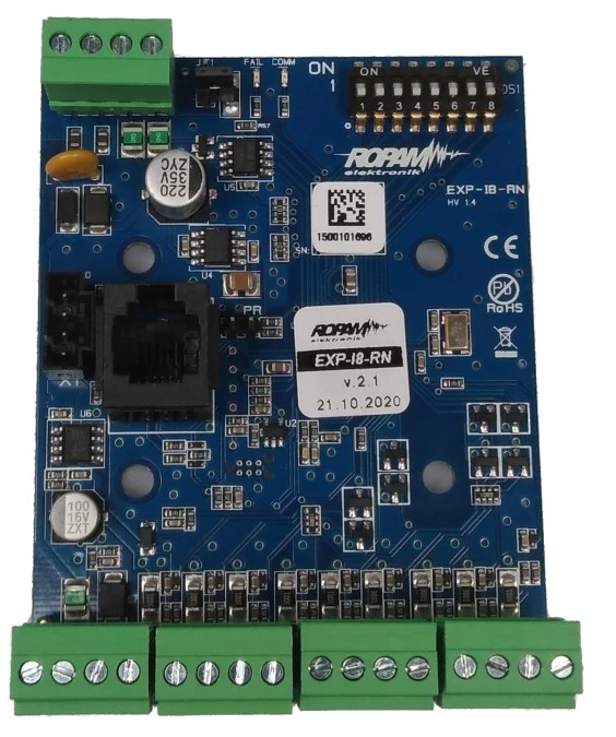 Ekspander 8 wejść, EXP‑I8‑RN, magistralowy RopamNET, współpraca z centralą NeoGSM‑IP/NeoGSM‑IP‑64