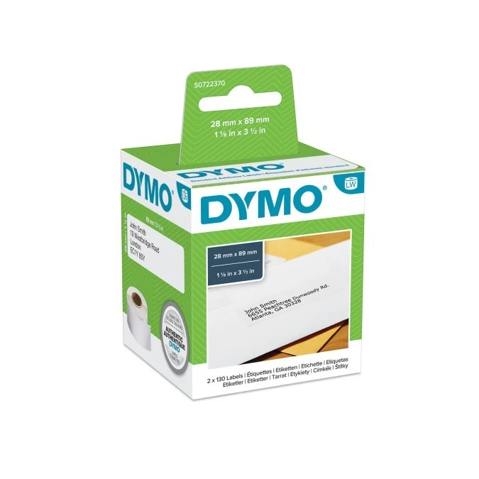 Etykieta adresowa standardowa do drukarek 89x28mm biała S0722370 /2x130szt./