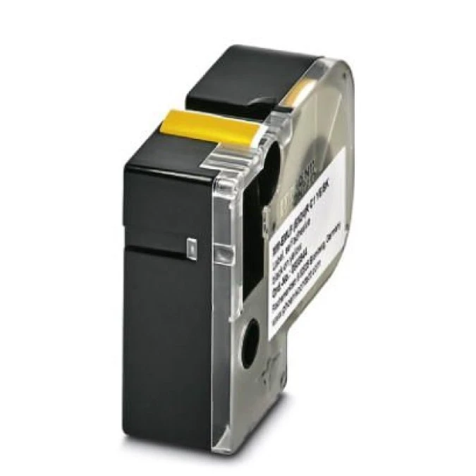Etykieta termiczna ciągła w kasecie żółta z czarnym nadrukiem 24mm MM‑EMLF (EX24)R C1 YE/BK do drukarki THERMOFOX 0803944