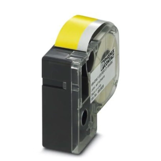 Etykieta termiczna ciągła w kasecie żółta z czarnym nadrukiem 18mm MM‑EMLF (EX18)R C1 YE/BK do drukarki THERMOFOX 0803943