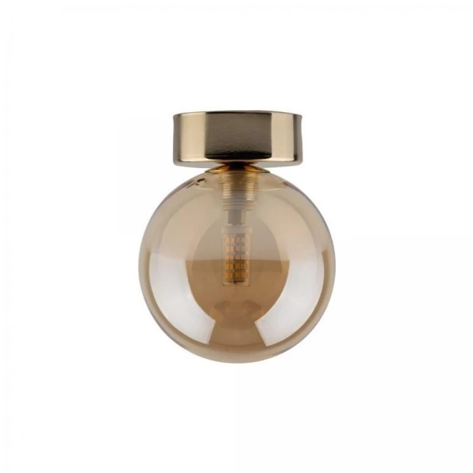Elegancki kinkiet z elementami złota, szklany bursztynowy klosz G9 z serii ESTERA GOLD 10257 TK Lighting