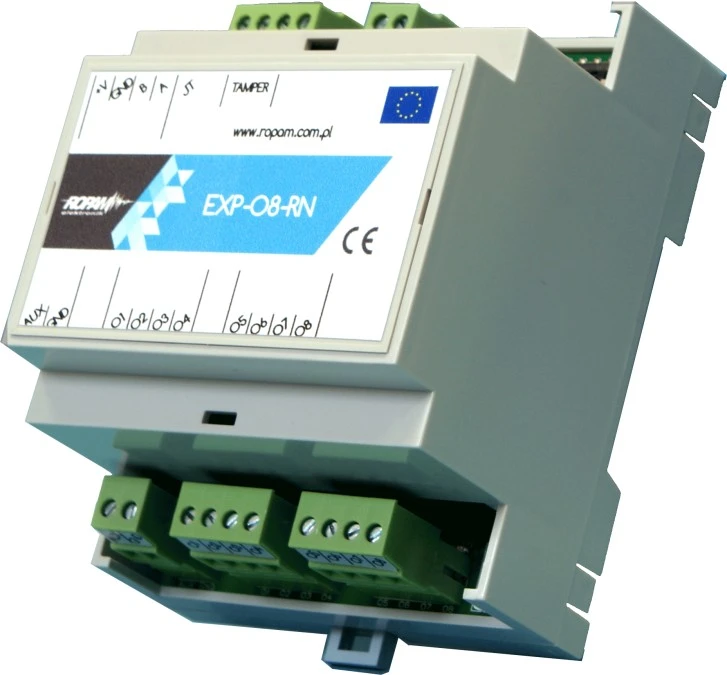 Ekspander 8 wyjść tranzystorowych 0,7A/30VDC, EXP‑O8T‑RN‑D4M, współpraca z centralą NeoGSM‑IP/NeoGSM‑IP‑64