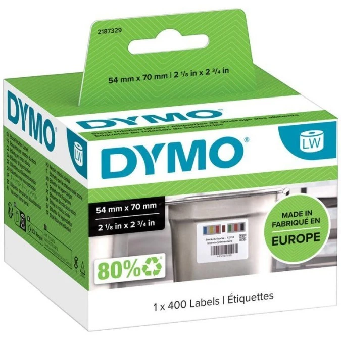 Etykiety gastronomiczne DYMO LW 54x70mm papierowe 2187329 ORYGINALNE 1 rolka x 400szt.