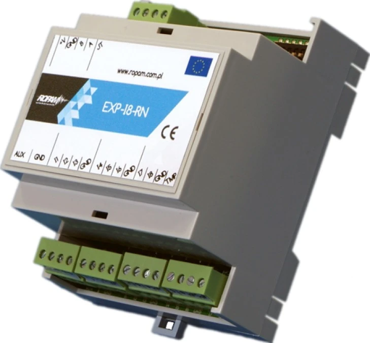 Ekspander 8 wejść, EXP‑I8‑RN‑D4M, magistralowy RopamNET, współpraca z centralą NeoGSM‑IP/NeoGSM‑IP‑64