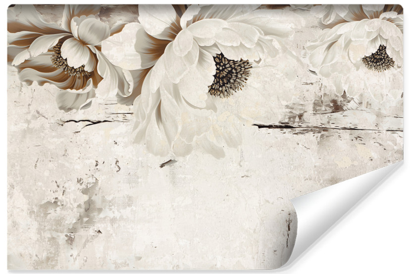 Fototapeta Duże Kremowe Abstrakcyjne Kwiaty 520x318cm 323872