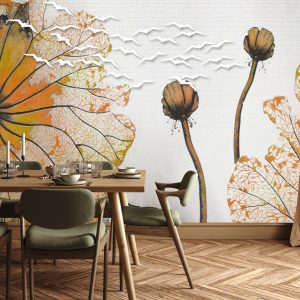 Fototapeta Duże pomarańczowe abstrakcyjne liście 250x175cm 985981 Fototapeta Duże pomarańczowe abstrakcyjne liście 250x175cm 985981