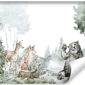 Fototapeta Dziecięca Akwarelowe Zwierzęta Leśne 180x120cm 309318 Fototapeta Dziecięca Akwarelowe Zwierzęta Leśne 180x120cm 309318