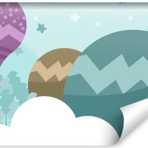 Fototapeta Dziecięca BALONY Zima Gwiazdy Las 416x254cm 263572