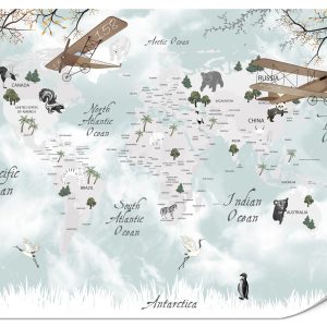 Fototapeta Dziecięca mapa świata 200x140cm 988273 Fototapeta Dziecięca mapa świata 200x140cm 988273