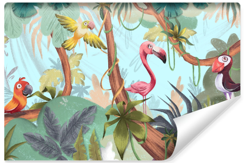 Fototapeta Dziecięca Ptaki W Tropikalnej Dżungli 460x300cm 175187