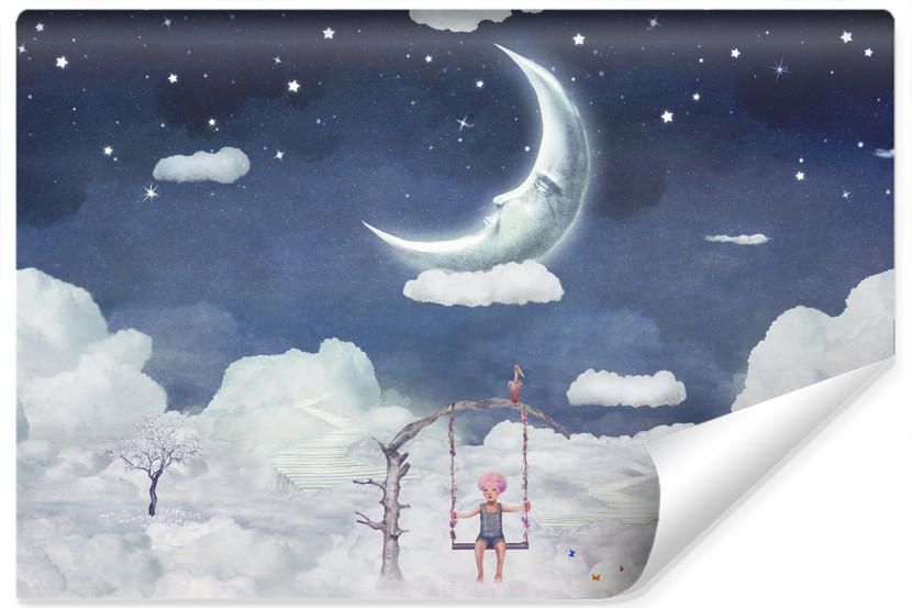 Fototapeta DZIECKO Huśtawka Księżyc Niebo 135x90cm 269104