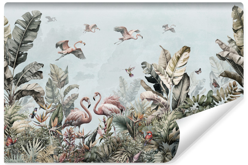 Fototapeta FLAMINGI Dżungla Liście Palmy 208x146cm 227487