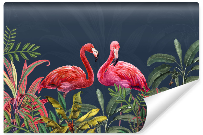 Fototapeta Flamingi LIŚCIE Tropikalne 3D 405x270cm 248427