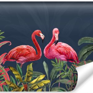 Fototapeta Flamingi LIŚCIE Tropikalne 3D 450x300cm 248431