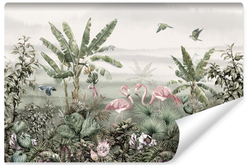 Fototapeta Flamingi Pośród Egzotycznych Roślin 208x146cm 172990