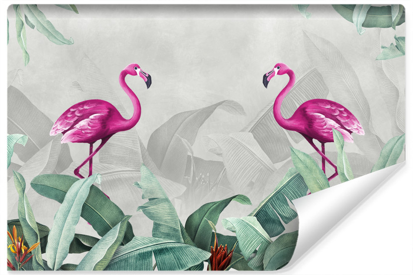 Fototapeta Flamingi ROŚLINY Tropikalne 3D 208x146cm 257355