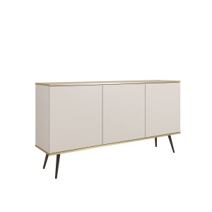 Komoda ORINO 160 cm kolor beż ze złotymi detalami/czarne nóżki 560844 Komoda ORINO 160 cm kolor beż ze złotymi detalami/czarne nóżki 560844