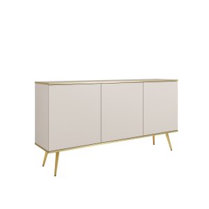 Komoda ORINO 160 cm kolor beż ze złotymi detalami/złote nóżki 560842 Komoda ORINO 160 cm kolor beż ze złotymi detalami/złote nóżki 560842