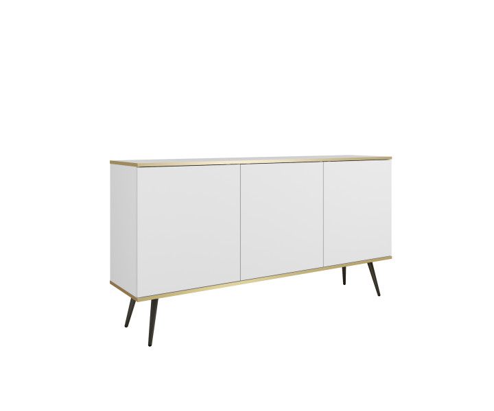 Komoda ORINO 160 cm kolor biały ze złotymi detalami/czarne nóżki 560843