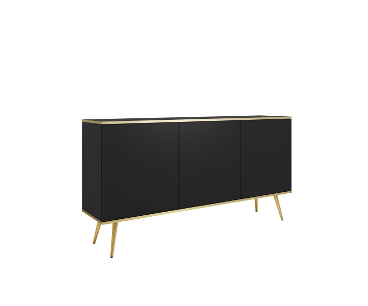 Komoda ORINO 160 cm kolor czarny ze złotymi detalami/złote nóżki 560840
