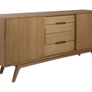 Komoda Oslo dębowa 180 cm, 2 drzwiczki 4 szuflady, kolor dębowy olejowany 879348 Komoda Oslo dębowa 180 cm, 2 drzwiczki 4 szuflady, kolor dębowy olejowany 879348