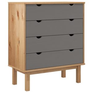Komoda OTTA, brązowo-szara, 76,5×39,5×90 cm, drewno sosnowe 466078 Komoda OTTA, brązowo-szara, 76,5×39,5×90 cm, drewno sosnowe 466078