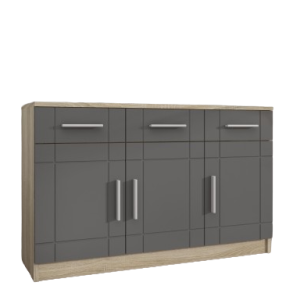 Komoda PARIS 3D3S grafit / dąb sonoma 296370