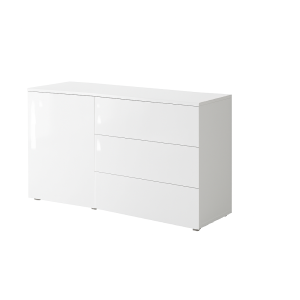 Komoda PARMA 110 cm, biały/biały połysk 855403