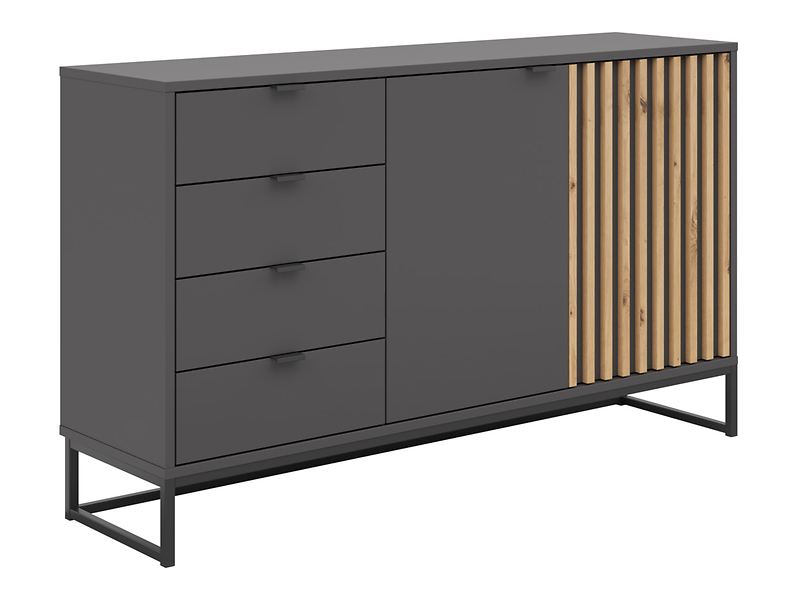 Komoda Phil 140 cm z 2 drzwiami i 4 szufladami dąb artisan/antracyt 961626