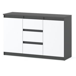 Komoda pod telewizor 3 szuflady 120cm salon szara biała mat 375540 Komoda pod telewizor 3 szuflady 120cm salon szara biała mat 375540