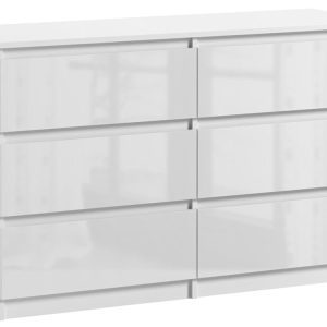 Komoda Pojemna Biała Pari 6 Szuflad Biały Połysk 120 CM 337478 Komoda Pojemna Biała Pari 6 Szuflad Biały Połysk 120 CM 337478