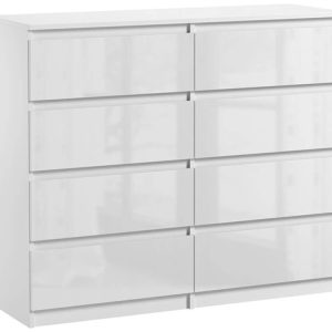 Komoda Pojemna Biała Pari 8 Szuflad Biały Połysk 120 CM 337589 Komoda Pojemna Biała Pari 8 Szuflad Biały Połysk 120 CM 337589