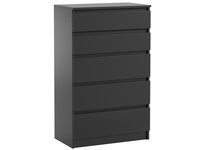 Komoda Pojemna Czarna Pari 5 Szuflad Czarny Mat 70 CM Szafka 337486 Komoda Pojemna Czarna Pari 5 Szuflad Czarny Mat 70 CM Szafka 337486