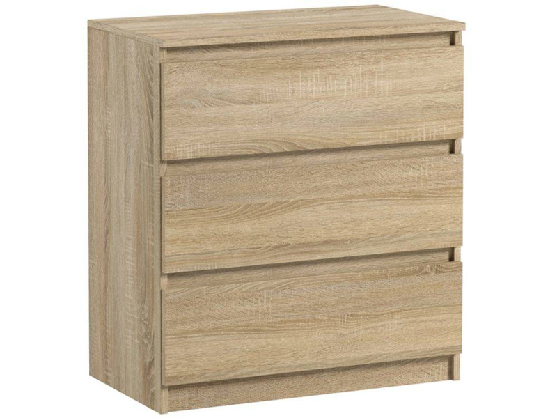 Komoda Pojemna Pari 3 Szuflady Dąb Sonoma 70 CM Sonoma 337481