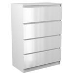 Komoda Pojemna Pari 4 Szuflady Biały Połysk 70 CM Biała 337479 Komoda Pojemna Pari 4 Szuflady Biały Połysk 70 CM Biała 337479