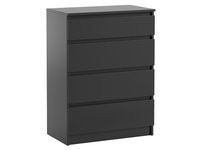 Komoda Pojemna Pari 4 Szuflady Czarny Mat 70 CM Czarna 337476 Komoda Pojemna Pari 4 Szuflady Czarny Mat 70 CM Czarna 337476