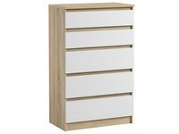 Komoda Pojemna Pari 5 Szuflad Sonoma Biały Mat 70 CM Szafka 337485 Komoda Pojemna Pari 5 Szuflad Sonoma Biały Mat 70 CM Szafka 337485