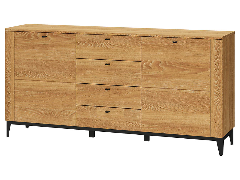 Komoda Porto 45 masyw dąb złoty/czarny mat 139904