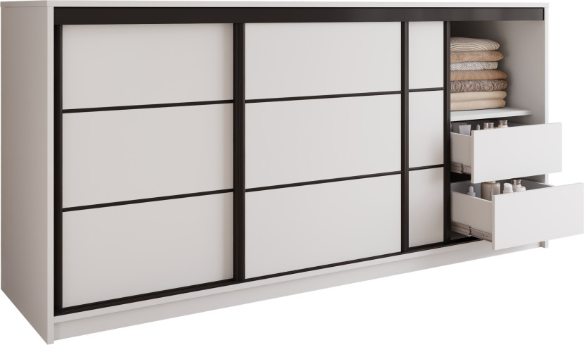 Komoda przesuwna 200 cm nowoczesna LOFT biały mat 702290