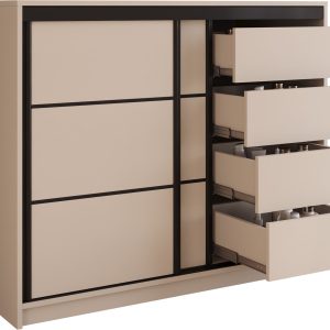 Komoda przesuwna do sypialni 120 cm LOFT beż piaskowy 702268 Komoda przesuwna do sypialni 120 cm LOFT beż piaskowy 702268