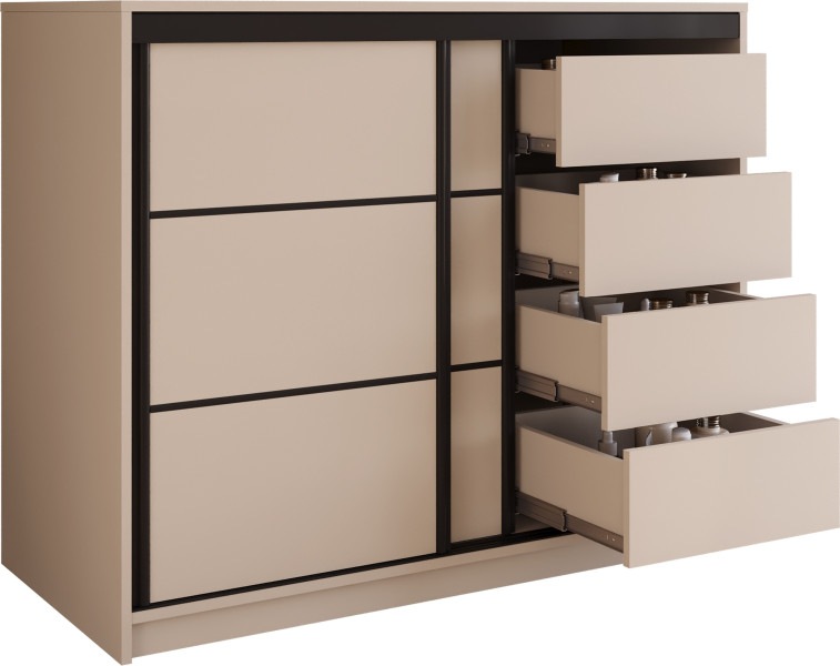 Komoda przesuwna do sypialni 120 cm LOFT beż piaskowy 702268