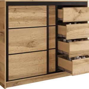 Komoda przesuwna do sypialni 120 cm LOFT dąb wotan 702298 Komoda przesuwna do sypialni 120 cm LOFT dąb wotan 702298