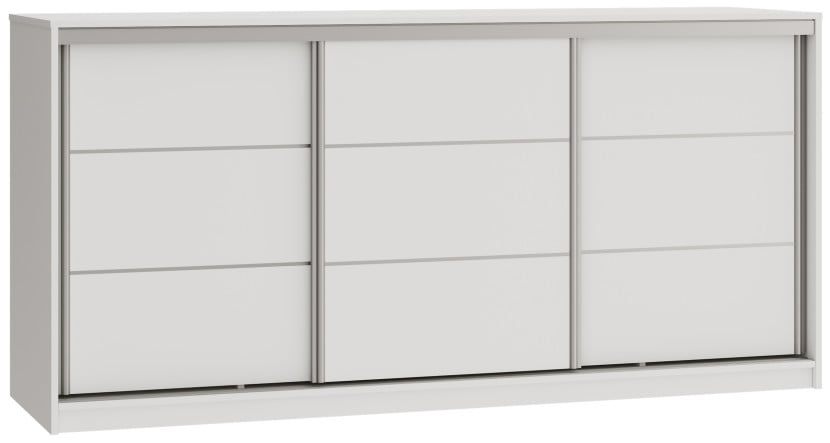 Komoda przesuwna z drążkiem i szufladami 200 cm TOP biała 701812