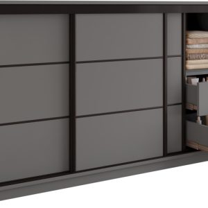 Komoda przesuwna z szufladami 180 cm LOFT grafit 702293
