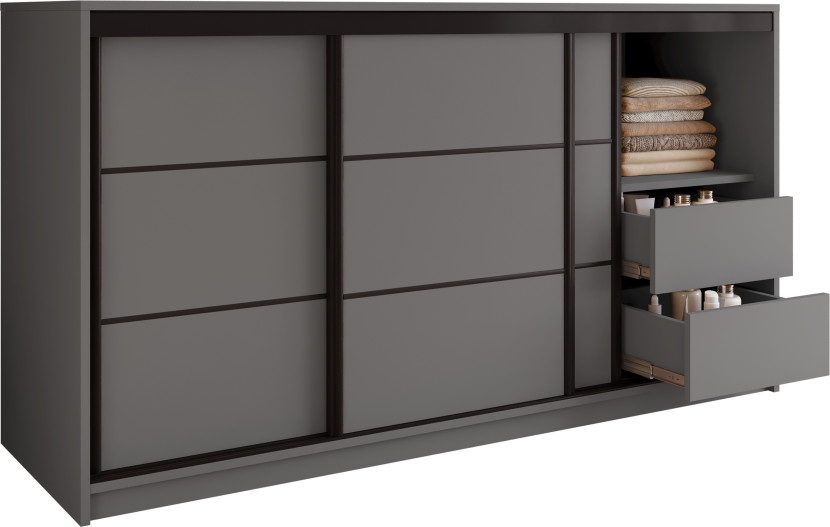 Komoda przesuwna z szufladami 180 cm LOFT grafit 702293