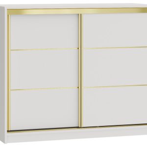 Komoda przesuwna z szufladami i drążkiem 120 cm GOLD biała 951110 Komoda przesuwna z szufladami i drążkiem 120 cm GOLD biała 951110