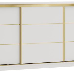 Komoda przesuwna z szufladami i drążkiem 200 cm GOLD biały 951130 Komoda przesuwna z szufladami i drążkiem 200 cm GOLD biały 951130