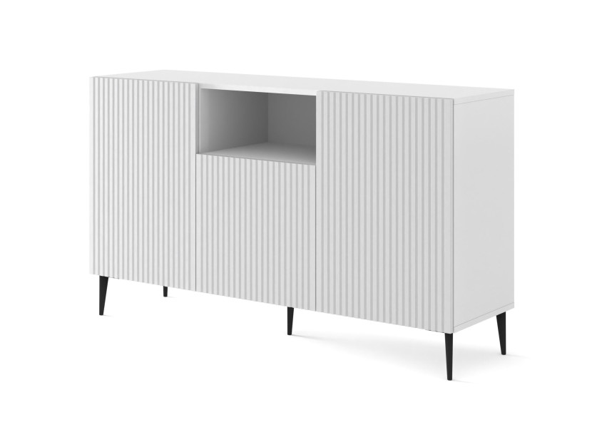 Komoda Ravenna B 150 2D1DM frez biały mat + szpilki czarne 240499