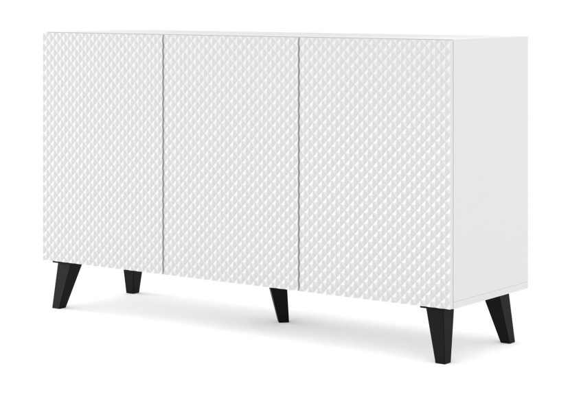 Komoda Ravenna C 150 cm 3D frez biały połysk 240496